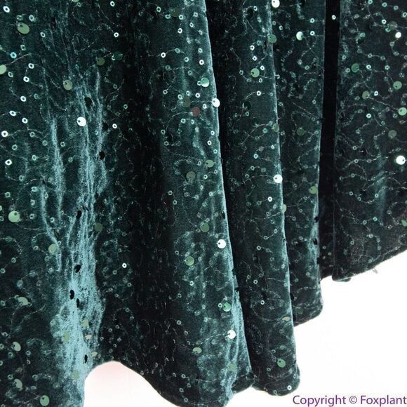 NEW MORGAN & CO‎ Green Sequined Hi-lo Velvet Fit + Flare Dress , 18W - Picture 15 of 16
